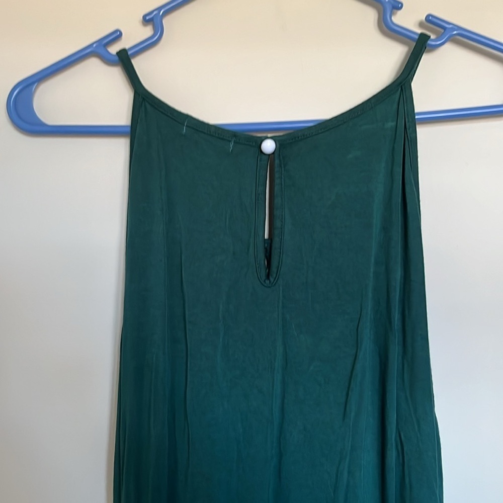 EUC BLUETIME XXL Green Tunic Length High Neck Tank w/crochet Neckline - Picture 4 of 5
